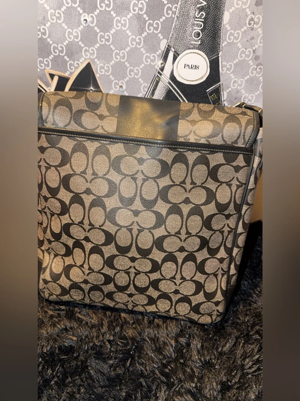 Coach Heritage Stripe Map Bag